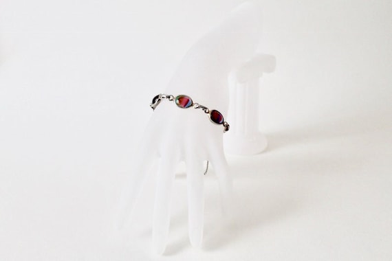 Vintage Harmony rainbow cabochon link bracelet by… - image 4