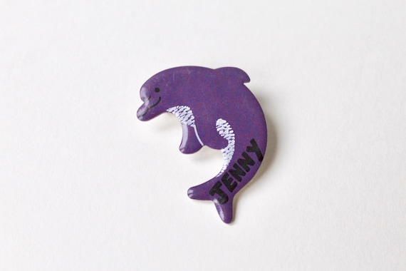 Vintage Dolphin name badge. Purple Dolphin Jenny … - image 1