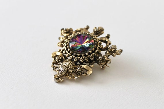 Vintage Baroque gold ornate floral rainbow starbu… - image 4