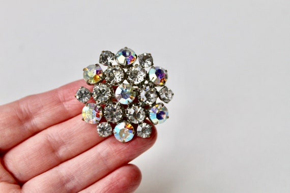Broche Flocon De Neige Vintage En Alliage Argenté Avec Strass AB - Occasion, Thème Fête