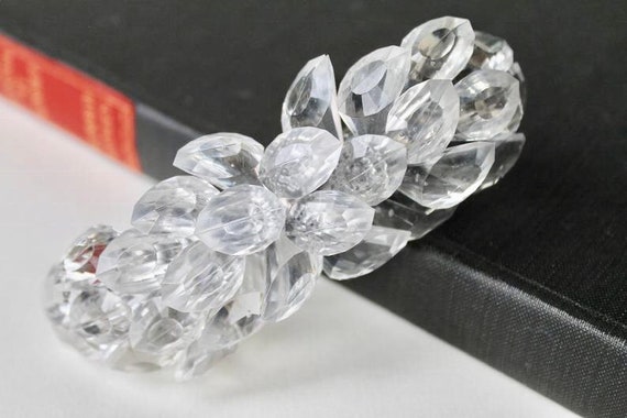 Vintage Clear Faceted Acrylic Hair Barrettes. Clear Multi  display picture 2
