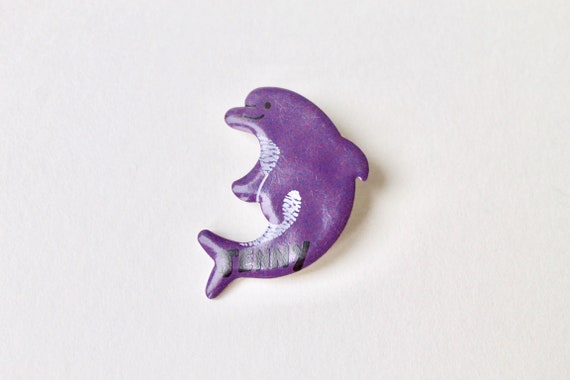 Vintage Dolphin name badge. Purple Dolphin Jenny … - image 3