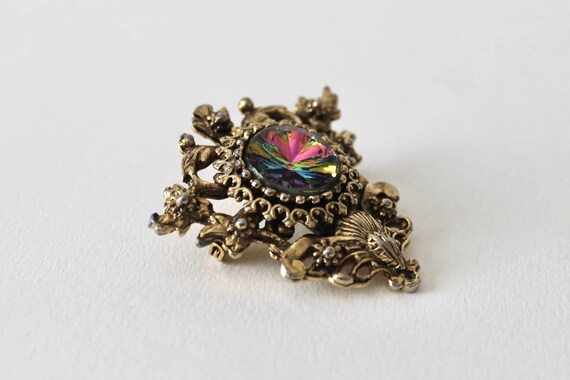 Vintage Baroque gold ornate floral rainbow starbu… - image 5