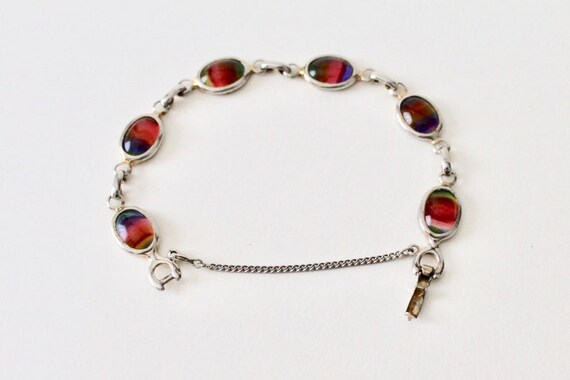 Vintage Harmony rainbow cabochon link bracelet by… - image 7