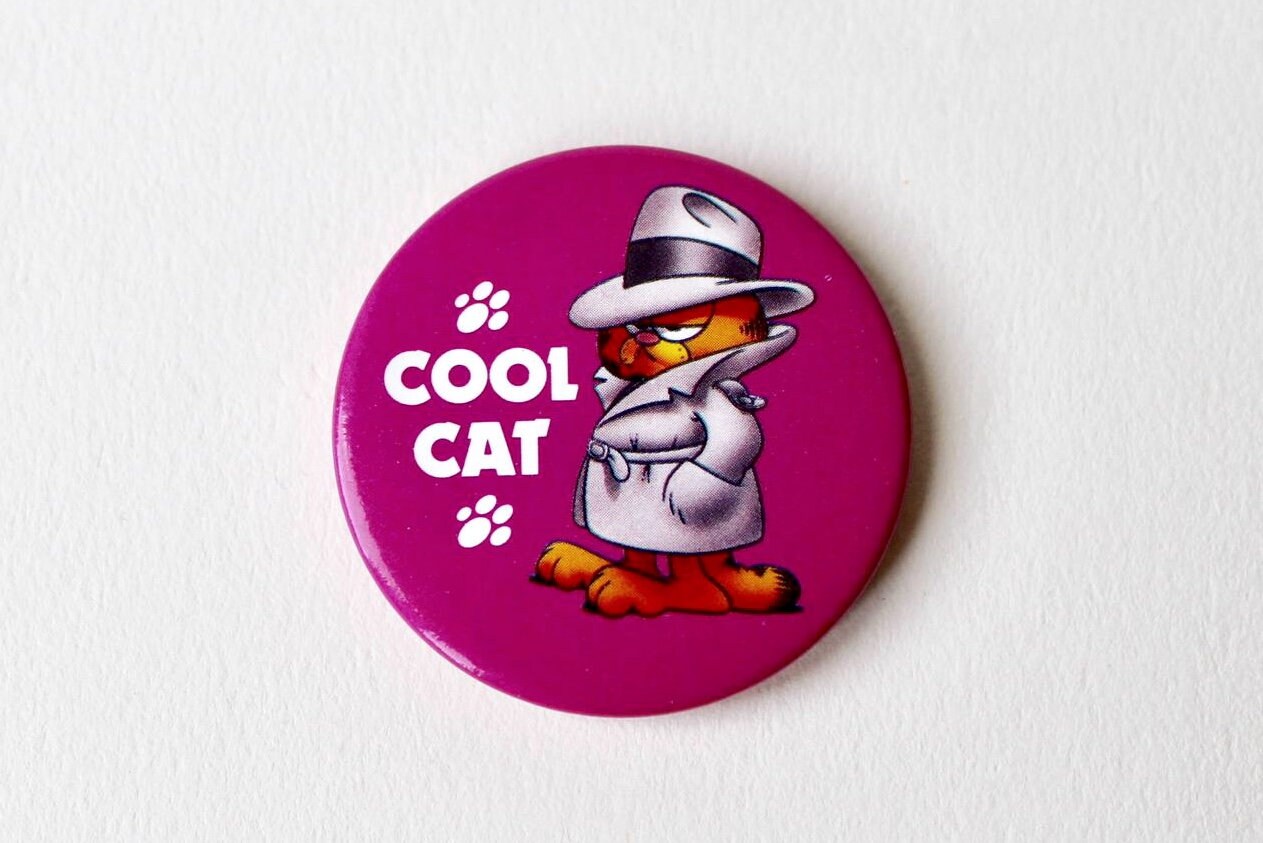 Vintage Garfield Abzeichen Rosa Coole Katze Abzeichen Etsy
