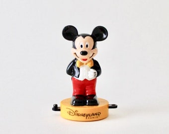 Vintage McDonald's Mickey Mouse Disneyland Paris connecting stamp toy. Standing Mickey Mouse figurine. 1999 Euro Disney collectable toy.