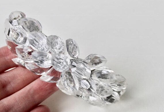 Vintage Clear Faceted Acrylic Hair Barrettes. Clear Multi  display picture 3
