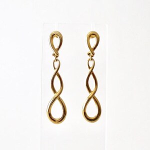 Vintage Sphinx Infinity Loop Gold Earrings. Gold Tone Dangle - Etsy