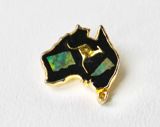 Vintage Australian Opal Kangaroo Brooch. Australia Map Resin Etsy UK