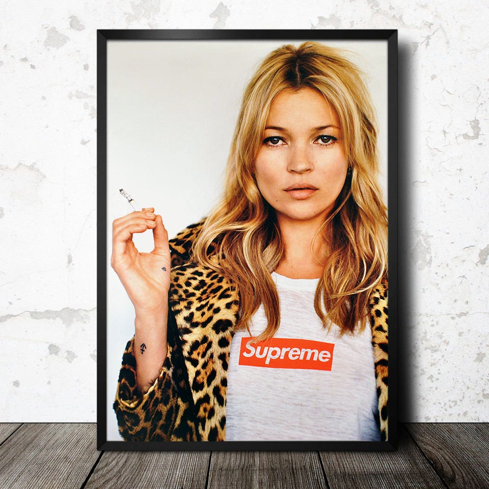 Kate Moss poster. Kate Moss photography. Kate Supreme Etsy