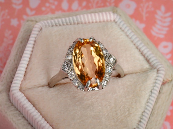 Precious Topaz Diamond Ring MCM Classic Design Pl… - image 2