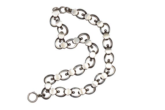 Victorian Sterling Silver Oval Link Book Chain
