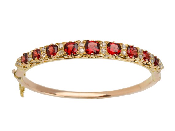 MARKED DOWN!  Edwardian Antique Fine Garnet Rose … - image 3