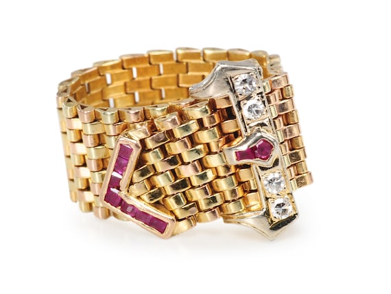 white gold buckle ring