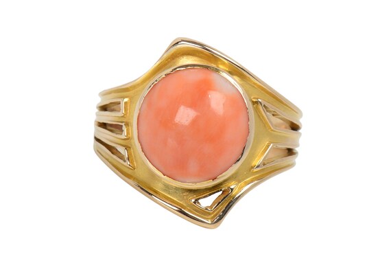 Art Nouveau Coral Antique Ring