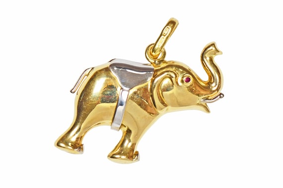 Lucky Elephant 18k Gold Italian Pendant