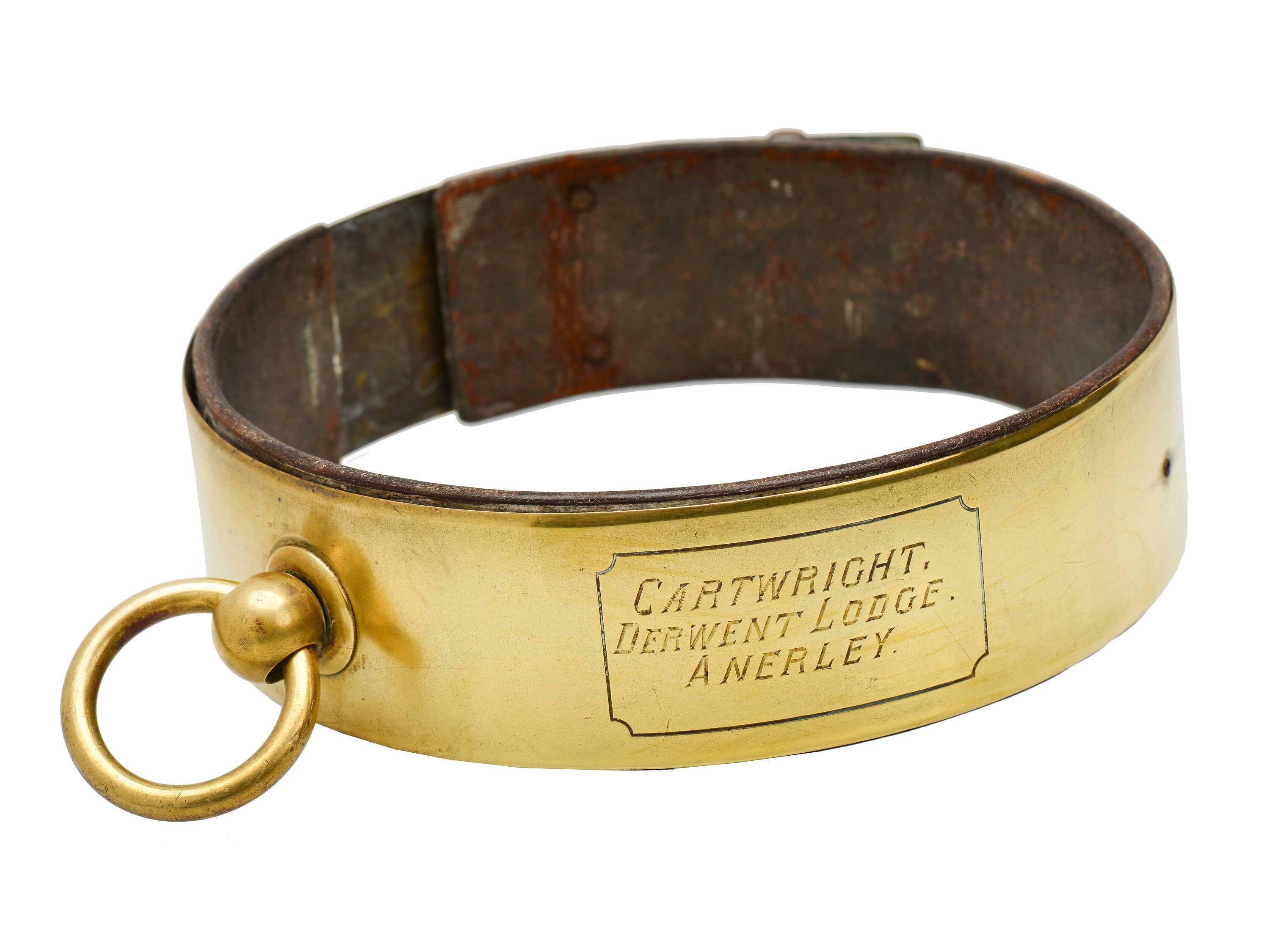 Victorian Antique Dog Collar Brass Wide Engraved Cartwright Etsy