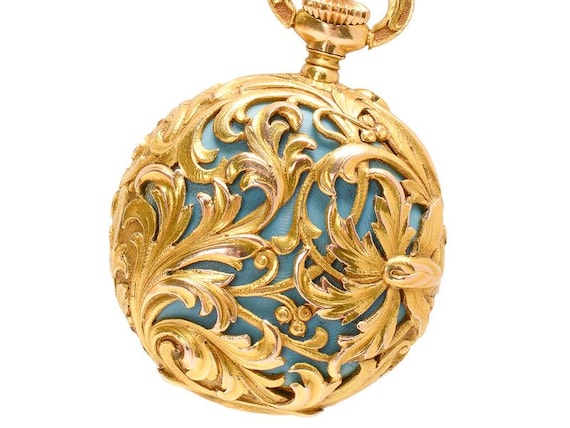 Art Nouveau Enamel Floral Golay, Fils & Stahl Watch