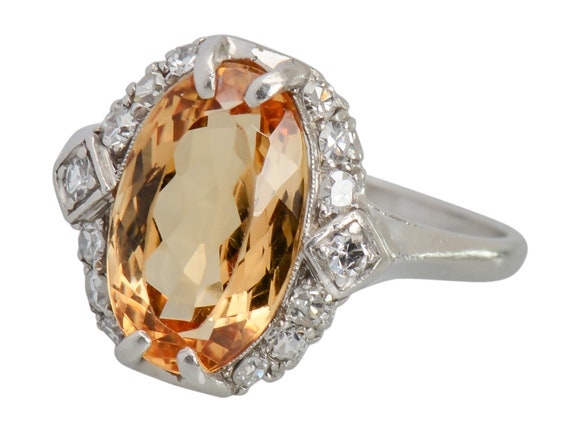 Precious Topaz Diamond Ring MCM Classic Design Pl… - image 1