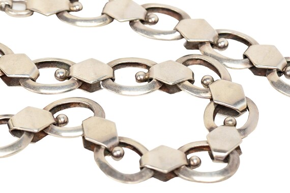 Victorian Sterling Silver Oval Link Book Chain View 5
