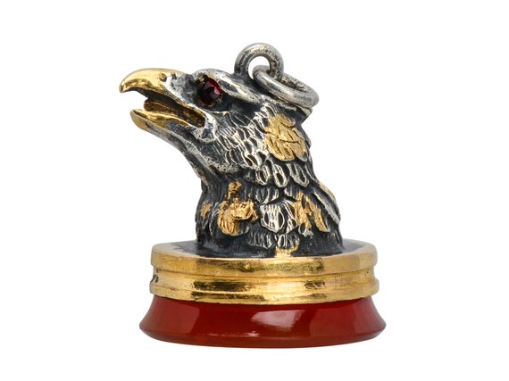 Art Deco Antique Eagle Bird Exquisite Animal Pend… - image 1