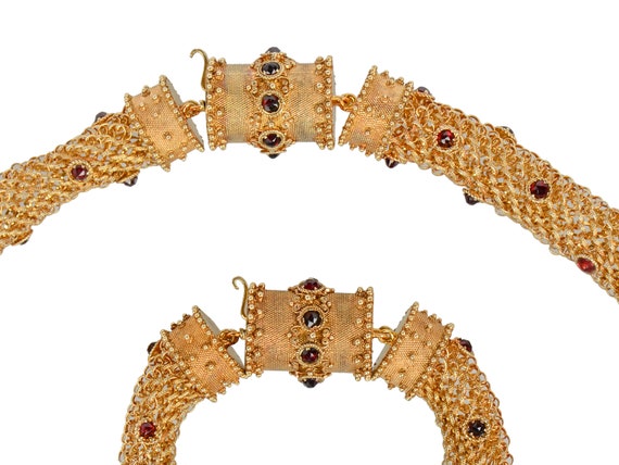 Rare Georgian Necklace Bracelet Antique Woven Gol… - image 3