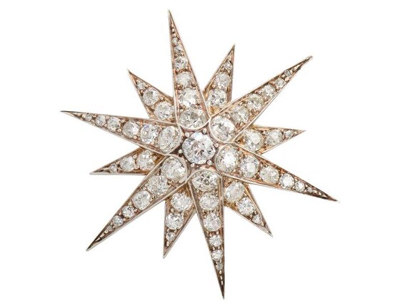 Magnificent Victorian Diamond Star Pendant 5.55 Carats