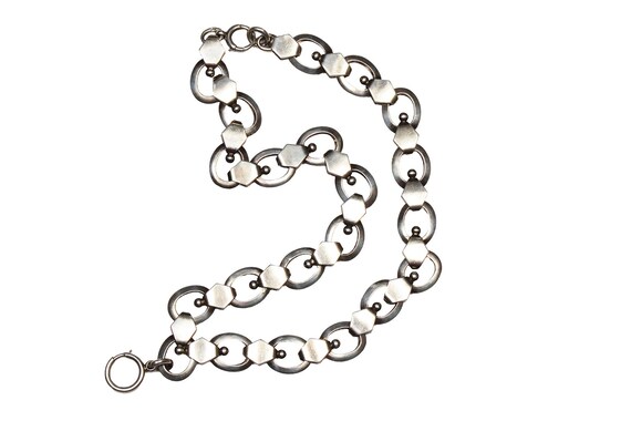 Victorian Sterling Silver Oval Link Book Chain