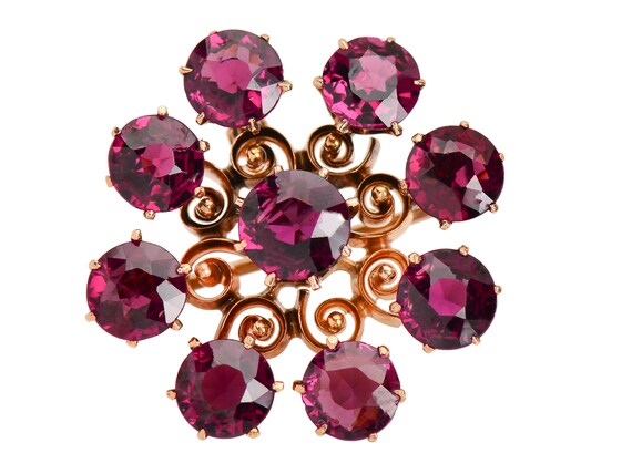 Edwardian Pink Almandine Garnet Antique Pendant Br