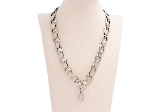 Victorian Sterling Silver Oval Link Book Chain View 2