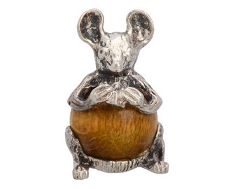 WW1 Fumsup Good Luck Charm. Silver and Wood 'touch Wood' Lucky