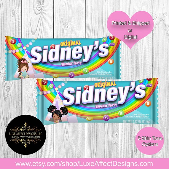 Slumber Party Birthday - Slumber Party Skittles - Slumber Party - Skittles - Custom Labels - Rainbow Candies - Sleepover Party Il_570xn