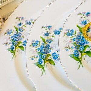 High Tea with Royal Albert Forget Me Not 3 Tier Cake Stand, Blue Floral, Pretty Vintage China, Tea Party or Bridal Shower Gift