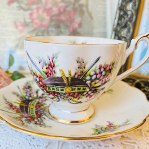 英国製アンティーク　BALMORAL CHINA　金彩花文　スクエアプレート Balmoral Castle China - Etsy