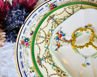 Cake Stand Mismatched Royal Doulton, Royal Worcester, Shelley High Tea, Yellow, Blue and Pink Floral Vintage China