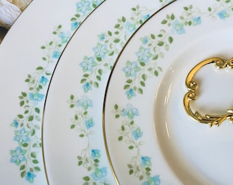 Coalport Green and Blue Floral 3 Tier Cake Stand, Easter Dinner, Baby Shower, Cake Plates, Desserts, English Tea Party, Housewarming Gift