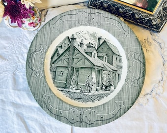 Charles Dickens Old Curiousity Bookshop Plate, Vintage Transferware China, Book Club Tea Party, Housewarming Home Decor, Wall Decor Idea