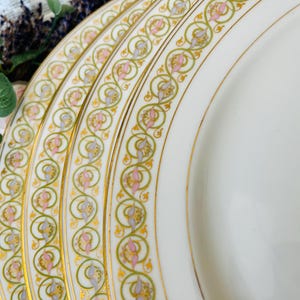 Set of 4 Elite Works Limoges Lunch Plates 7.5 inches, Antique French Porcelain