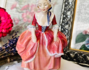 Royal Doulton Figurine Goody Two Shoes, Vintage Home Decor, Mid-Century Modern Collectible in Pretty Pinks and Red, Porcelain Collector Gift