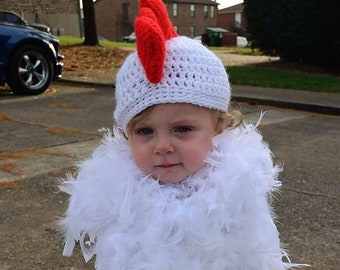 Chicken Hat .All sizes available for chicken hats  . Halloween costume chicken beanie  .Toddler Chicken hat  . Kids chicken beanie .Beanies.
