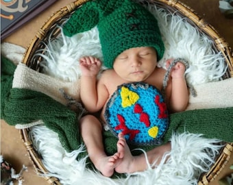 Link newborn outfit .Zelda Outfit  .Zelda Costume. Link Costume . Link . ZELDA BABY SET. Crocheted Link baby outfit. Baby photo props. Hats.