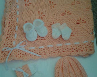 Dragonfly Baby Blanket Set  ,Newborn Blankets  ,Baby Shower  ,Newborn Blankets  ,Baby Shower Gift Set  ,Crocheted Baby Blankets  ,Blankets .