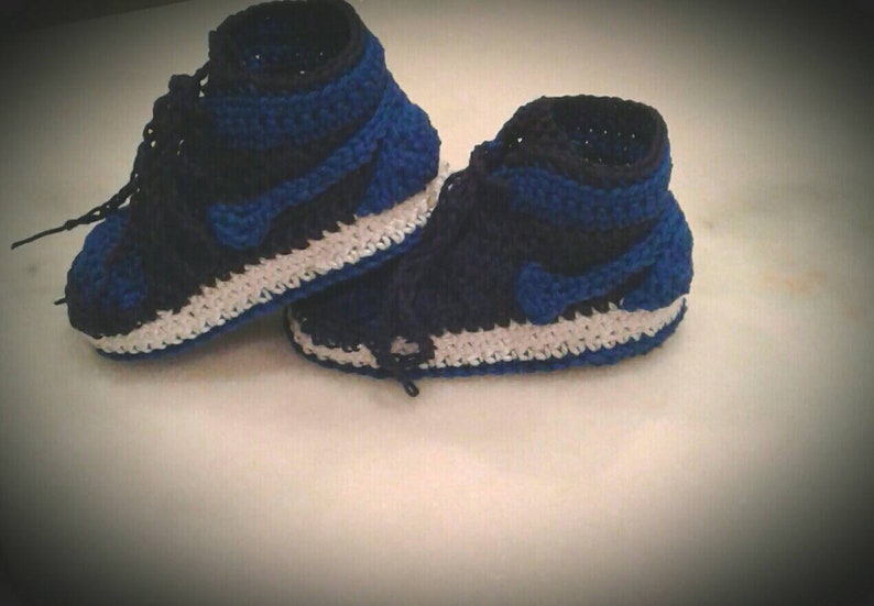 Jordans Crocheted Jordan Nike Sneakers Crocheted Booties Etsy