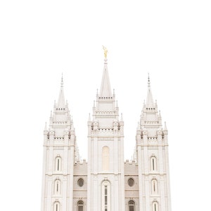 Salt Lake City Utah Temple White Horizontal