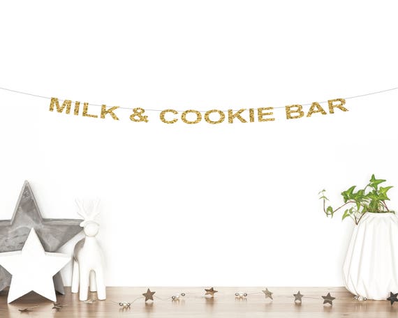 Milk Cookie Bar Glitter Banner Snack Bar Banner Sweet Etsy