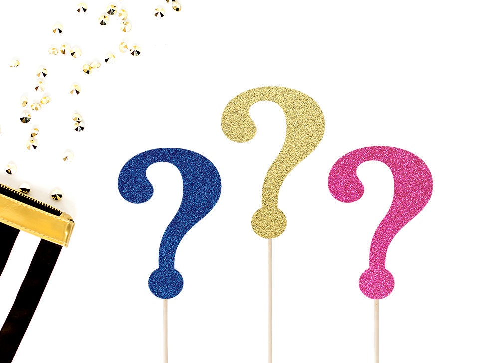 Gender Reveal Cake Topper Question Mark Cake Topper He or Etsy