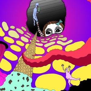 I Scream - Fine Art Print, Surreal Illustration, Psychedelic Wall Art, Unique Fantasy Decor