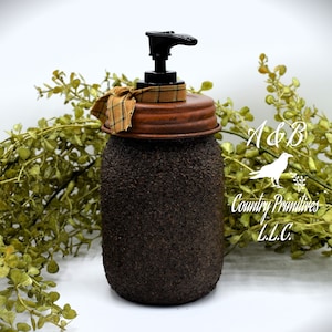 Jar Soap or Lotion Pump and Lid - Primitive Rustic Kitchen/Bath Decor Jar Soap or Lotion Pump and Lid - Primitive Rustic Kitchen/Bath Decor