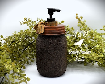 Grubby Hand Soap Dispenser, Mason Jar Soap Pump, Country Farmhouse Bathroom, Rustic Primitive Decor