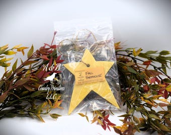 Scented Star Air Freshener, Car Freshener, Bakery and Floral Scents, Primitive Hanging Ornament